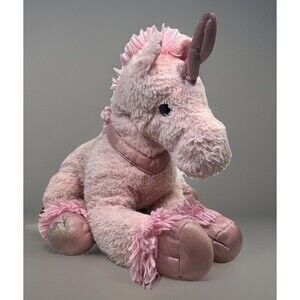 Dan Dee Large 25" Pink Unicorn Plush Stuffed Animal w/ Hearts Horse 2015